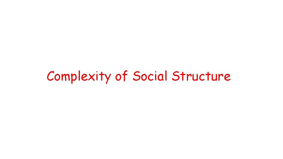 Complexity of Social Structure 