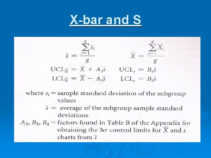 X-bar and S X-bar and S