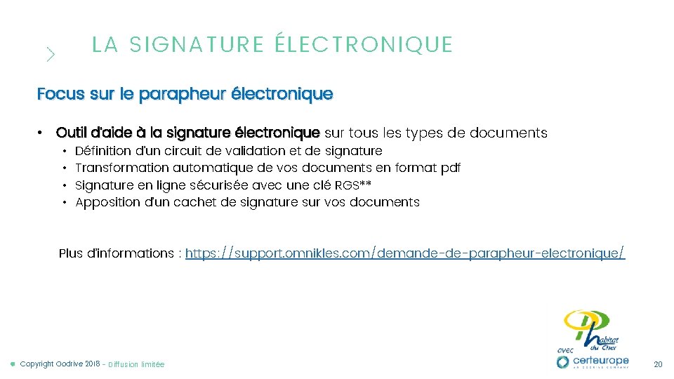 LA SIGNATURE ÉLECTRONIQUE CLICK TO EDIT MASTER TITLE STYLE Focus sur le parapheur électronique