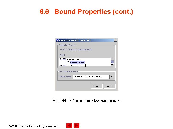 6. 6 Bound Properties (cont. ) Fig. 6. 44 Select property. Change event. 2002