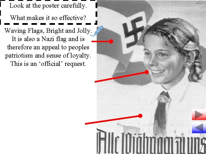 Look at the poster carefully. What makes it so effective? Waving Flags, Bright and