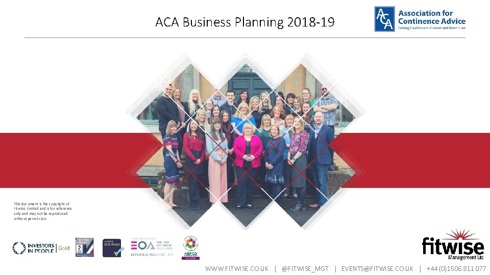 ACA Business Planning 2018 -19 This document is the copyright of Fitwise Limited and