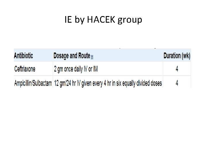 IE by HACEK group 