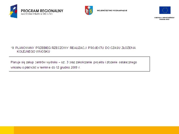 WOJEWÓDZTWO PODKARPACKIE EUROPEJSKI FUNDUSZ ROZWOJU REGIONALNEGO 