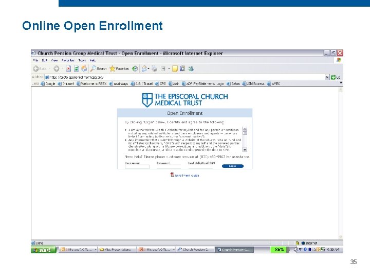Online Open Enrollment 35 