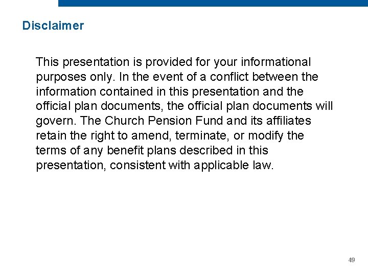 Disclaimer This presentation is provided for your informational purposes only. In the event of