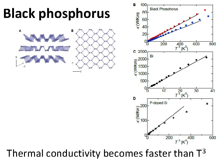 Black phosphorus Thermal conductivity becomes faster than T 3 