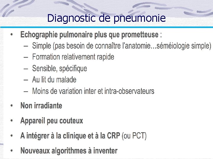 Diagnostic de pneumonie 