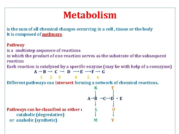 Metabolism is the sum of all chemical changes occurring in a cell , tissue