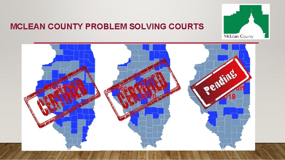MCLEAN COUNTY PROBLEM SOLVING COURTS Drug Court est. 2006 Recovery Court est. 2010 Veterans MCLEAN COUNTY PROBLEM SOLVING COURTS Drug Court est. 2006 Recovery Court est. 2010 Veterans