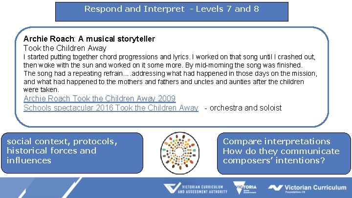 Respond and Interpret - Levels 7 and 8 Archie Roach: A musical storyteller Took