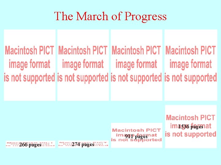 The March of Progress 1536 pages 911 pages 266 pages 274 pages 