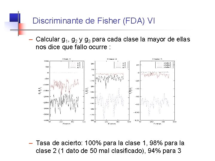 Discriminante de Fisher (FDA) VI – Calcular g 1, g 2 y g 3