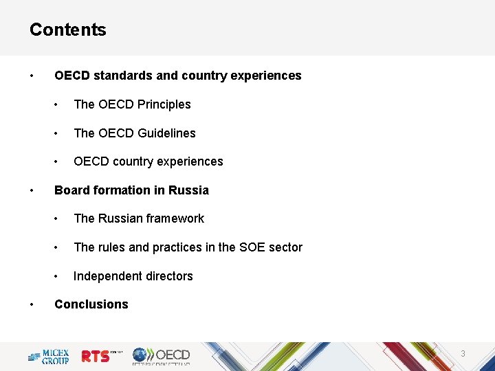 Contents • • • OECD standards and country experiences • The OECD Principles •