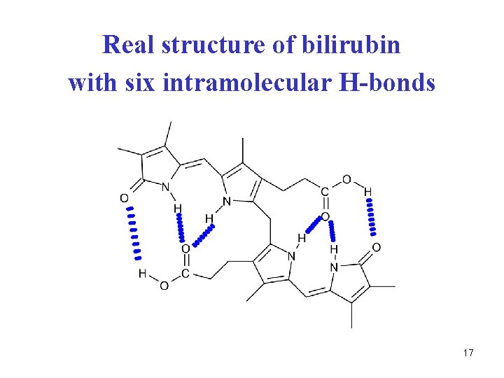 Real structure of bilirubin with six intramolecular H-bonds 17 