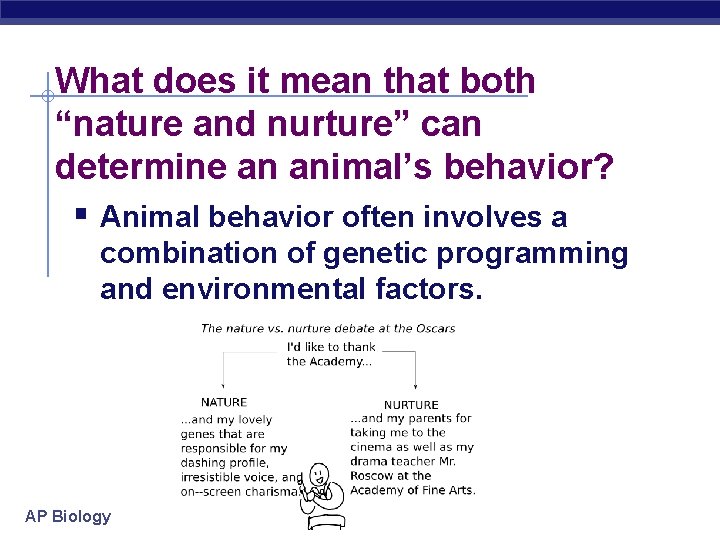 What does it mean that both “nature and nurture” can determine an animal’s behavior?