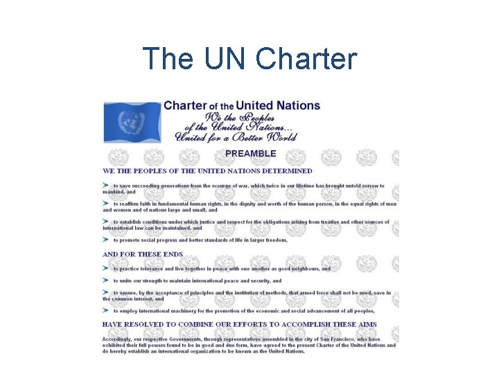 The UN Charter 