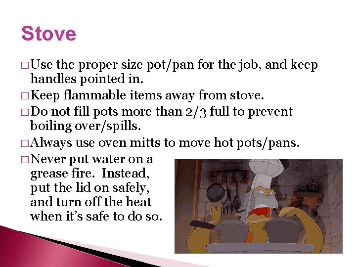 Safety in the Kitchen Lab Protocols General Rules