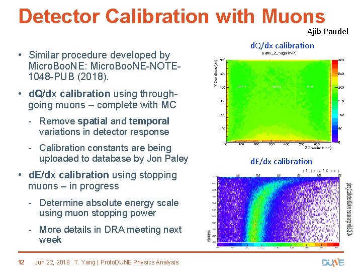 Detector Calibration with Muons Ajib Paudel • Similar procedure developed by Micro. Boo. NE: