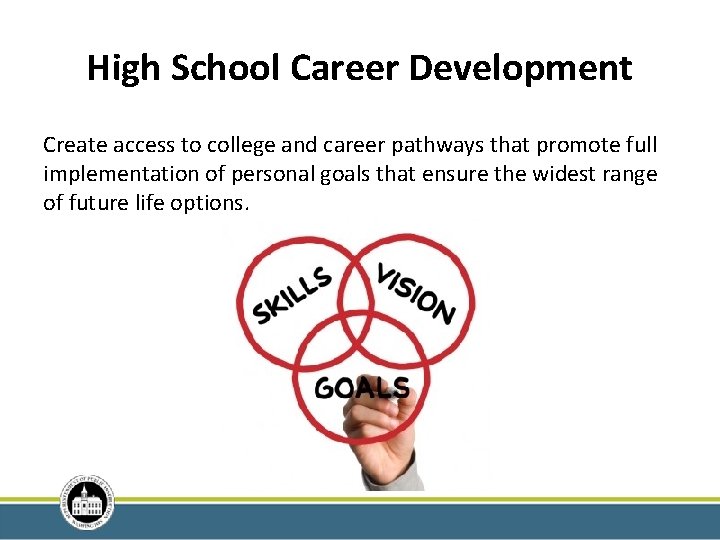 High School Career Development Create access to college and career pathways that promote full.