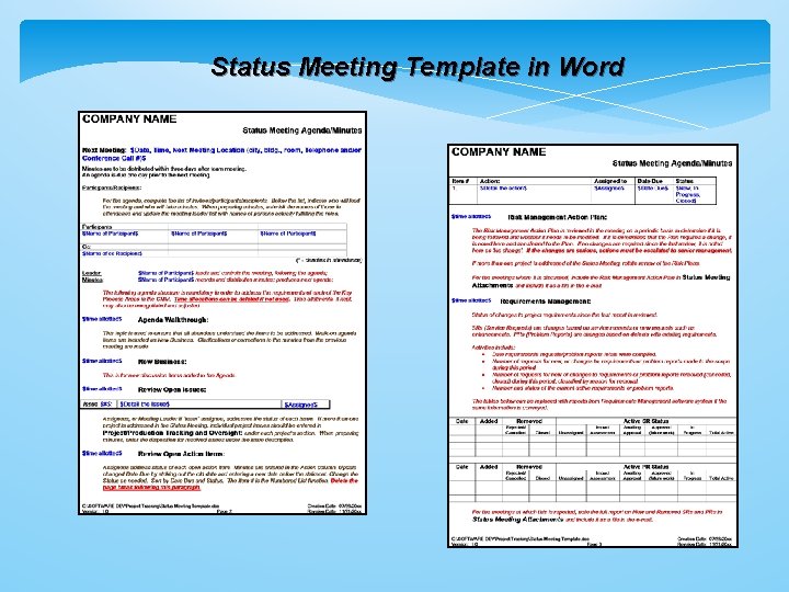 Status Meeting Template in Word 