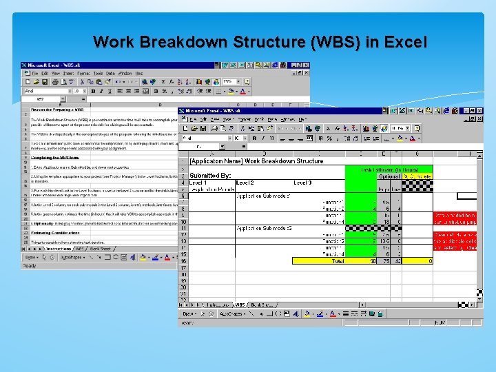 Work Breakdown Structure (WBS) in Excel 