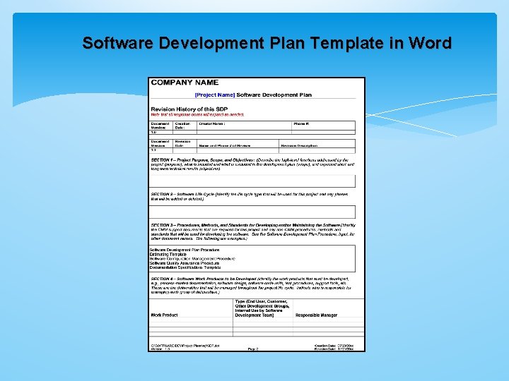 Software Development Plan Template in Word 