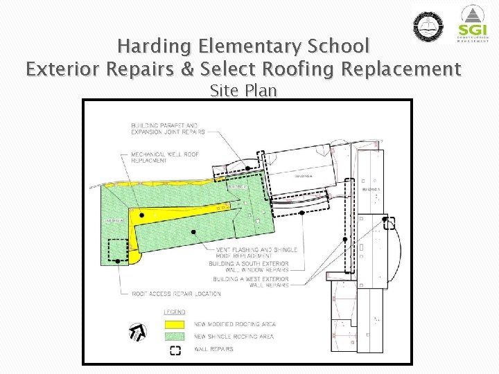 Harding Elementary School Exterior Repairs & Select Roofing Replacement Site Plan 