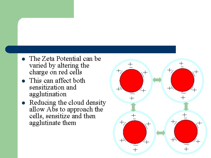 l l l The Zeta Potential can be varied by altering the charge on
