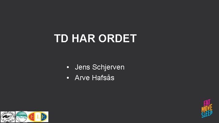 TD HAR ORDET • Jens Schjerven • Arve Hafsås 