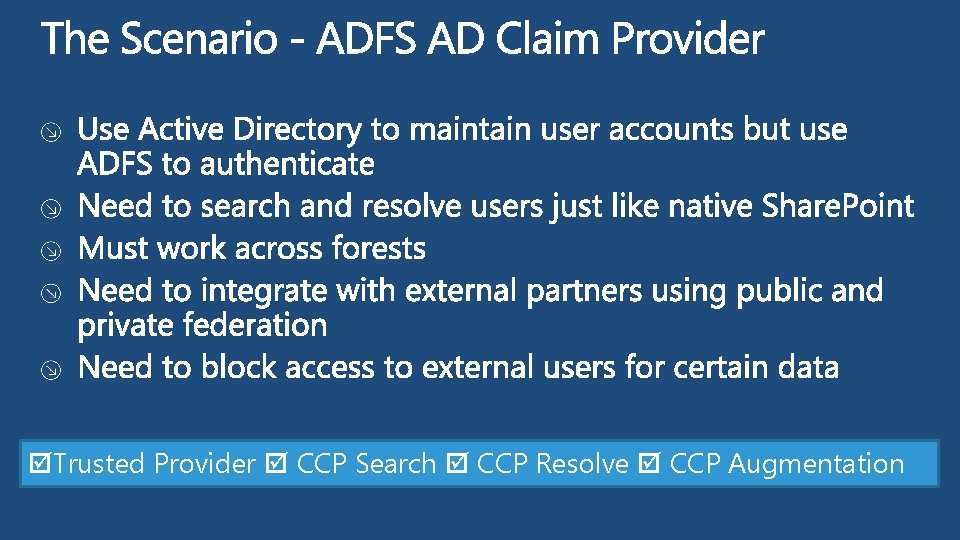 Trusted Provider CCP Search CCP Resolve CCP Augmentation Trusted Provider CCP Search CCP Resolve CCP Augmentation