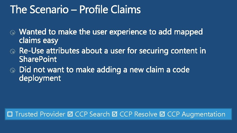 Trusted Provider CCP Search CCP Resolve CCP Augmentation Trusted Provider CCP Search CCP Resolve CCP Augmentation