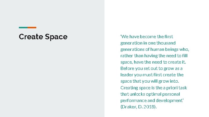 Create Space ‘We have become the first generation in one thousand generations of human