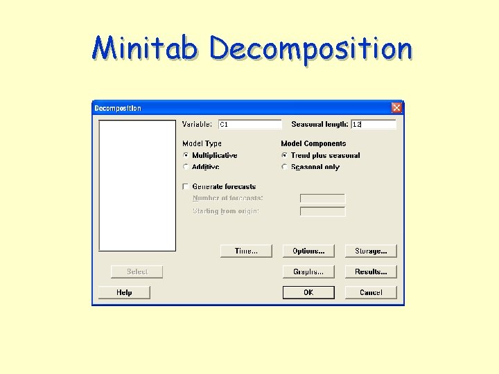 Minitab Decomposition 