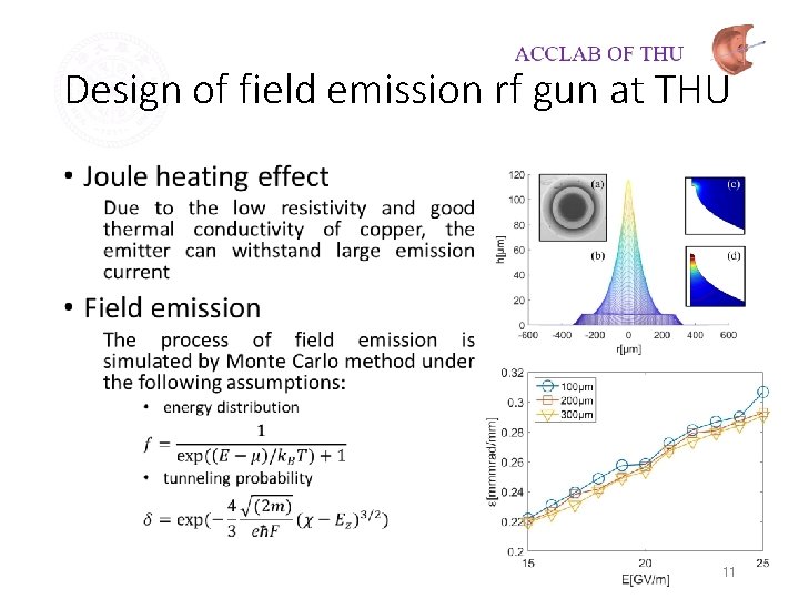 Design of field emission rf gun at THU • 11 
