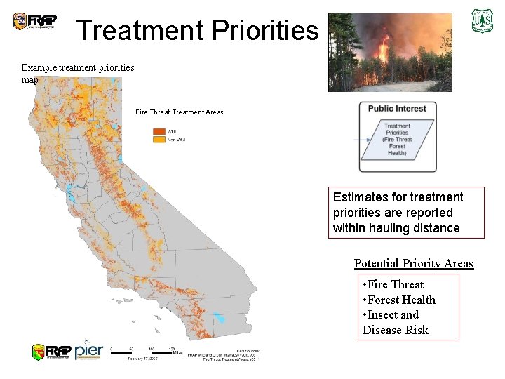 Treatment Priorities Example treatment priorities map Fire Threat Treatment Areas Estimates for treatment priorities
