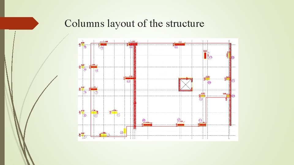 Columns layout of the structure 