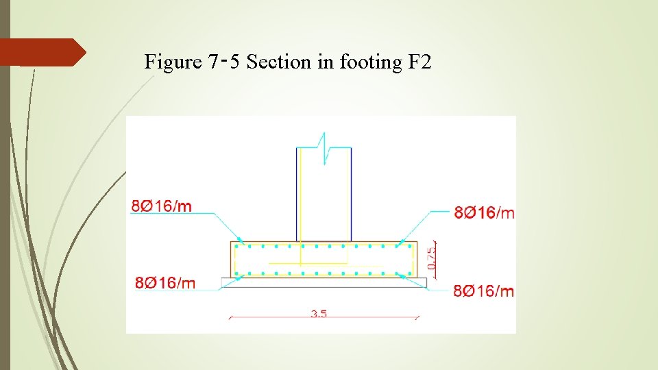 Figure 7‑ 5 Section in footing F 2 