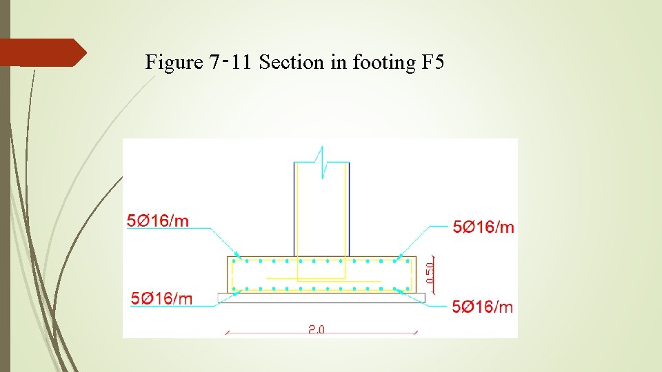 Figure 7‑ 11 Section in footing F 5 