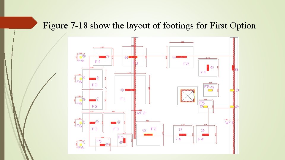 Figure 7 -18 show the layout of footings for First Option 