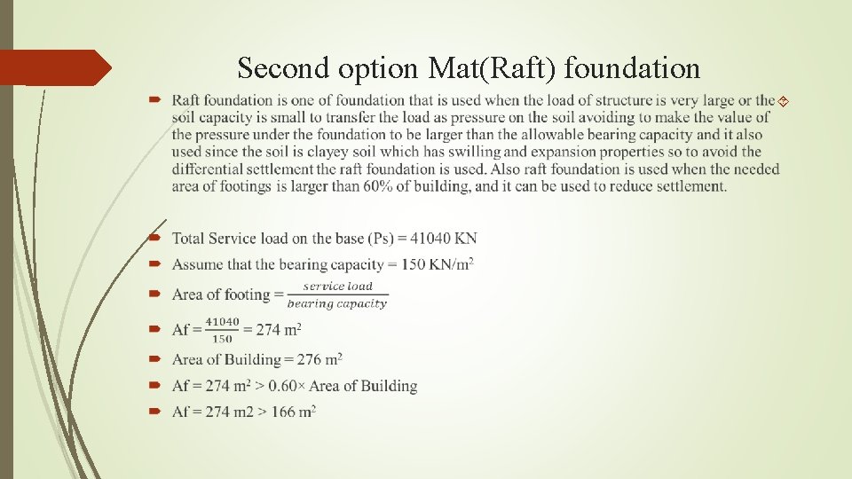 Second option Mat(Raft) foundation 
