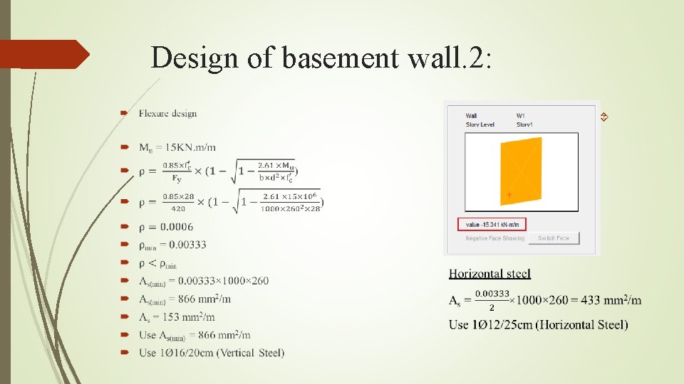 Design of basement wall. 2: 