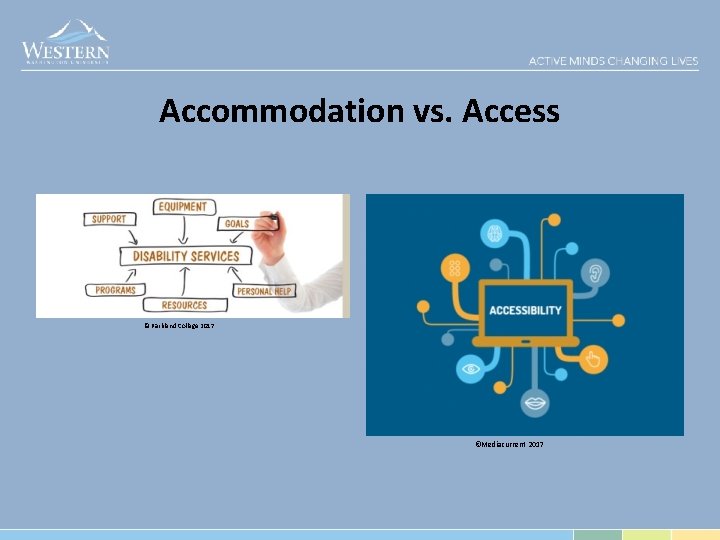 Accommodation vs. Access © Parkland College 2017 ©Mediacurrent 2017 