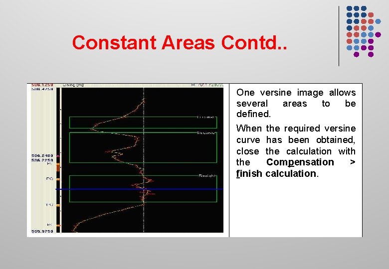 Constant Areas Contd. . One versine image allows several areas to be defined. When