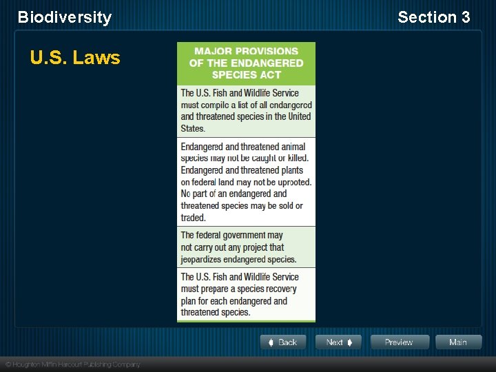 Biodiversity U. S. Laws Section 3 