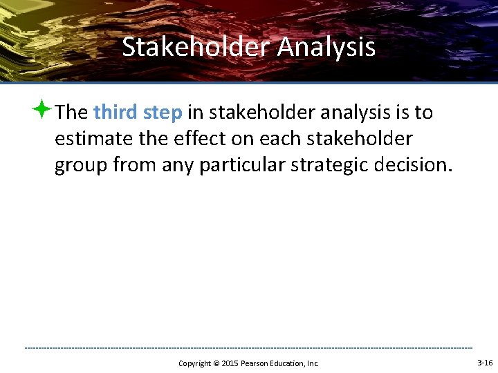 Stakeholder Analysis ªThe third step in stakeholder analysis is to estimate the effect on