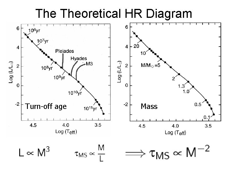 The Theoretical HR Diagram Turn-off age Mass 