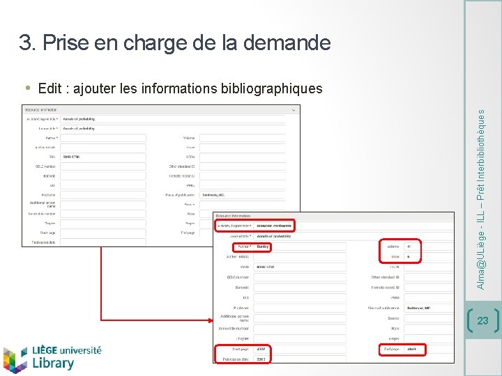 3. Prise en charge de la demande Alma@ULiège - ILL – Prêt Interbibliothèques •