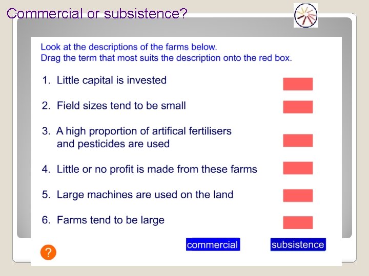 Commercial or subsistence? 