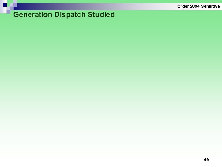 Order 2004 Sensitive Generation Dispatch Studied 49 